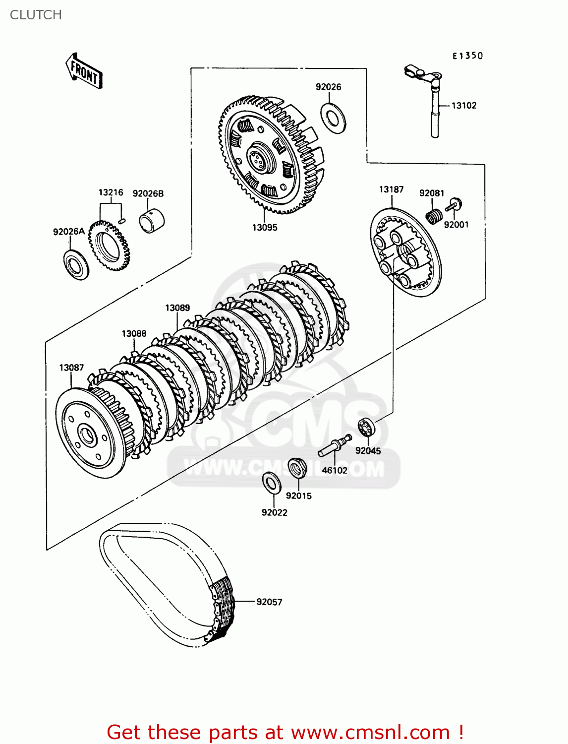 CLUTCH EN450A5 LTD450 1989 EUROPE UK AR FG IT NR / LIQUID COOLED