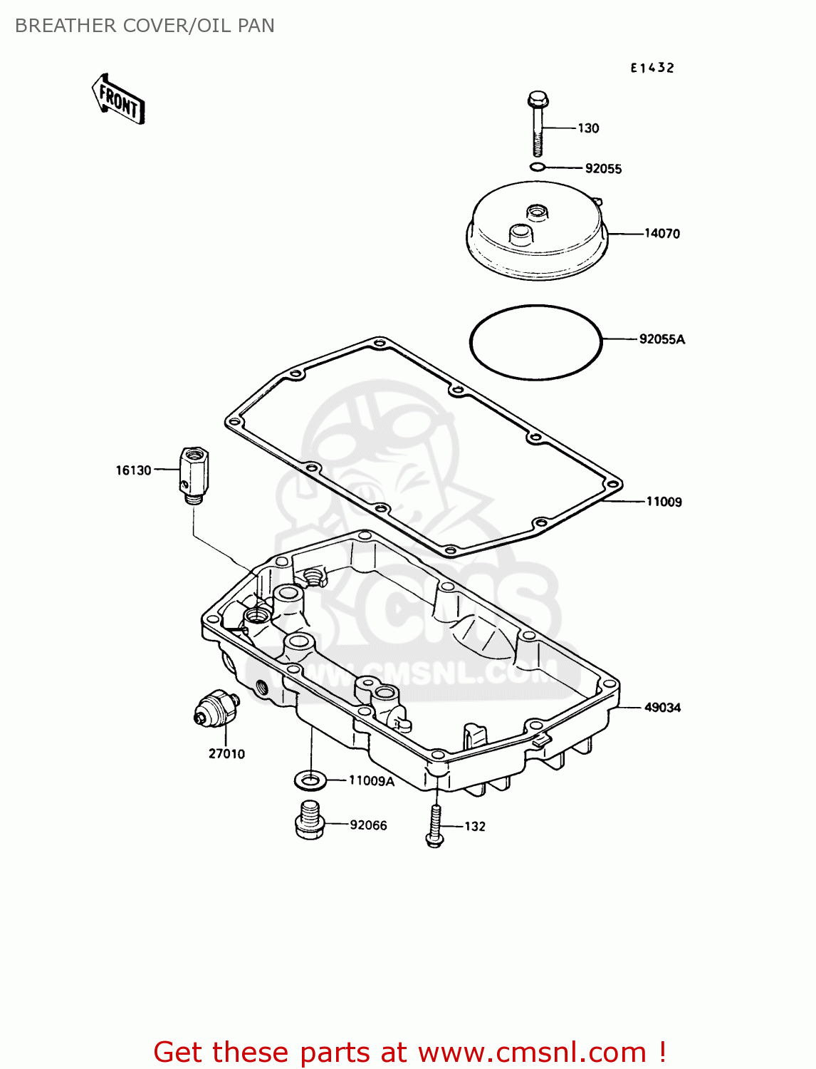 BREATHER COVER/OIL PAN EN450A5 LTD450 1989 EUROPE UK AR FG IT NR / LIQUID COOLED