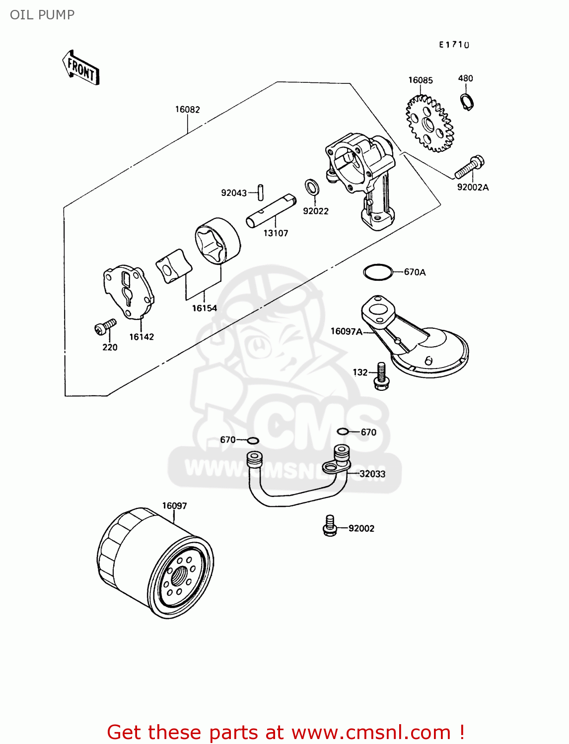OIL PUMP EN450A5 LTD450 1989 EUROPE UK AR FG IT NR / LIQUID COOLED