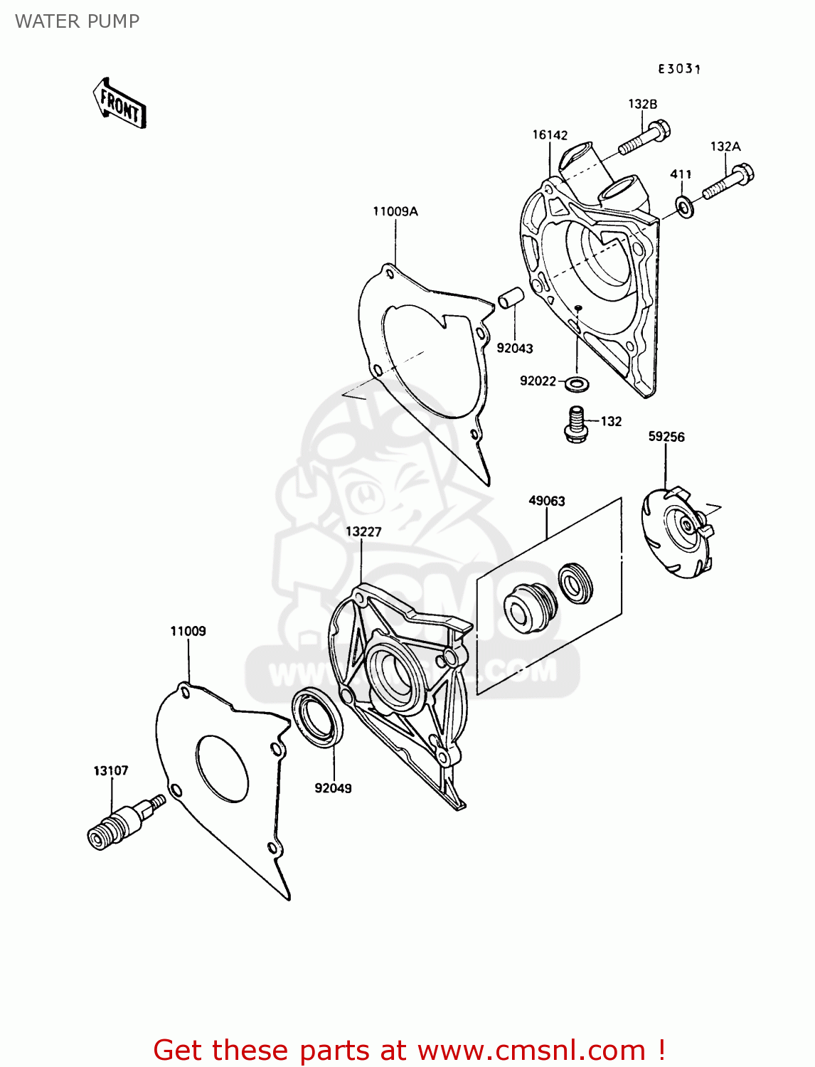 WATER PUMP EN450A5 LTD450 1989 EUROPE UK AR FG IT NR / LIQUID COOLED
