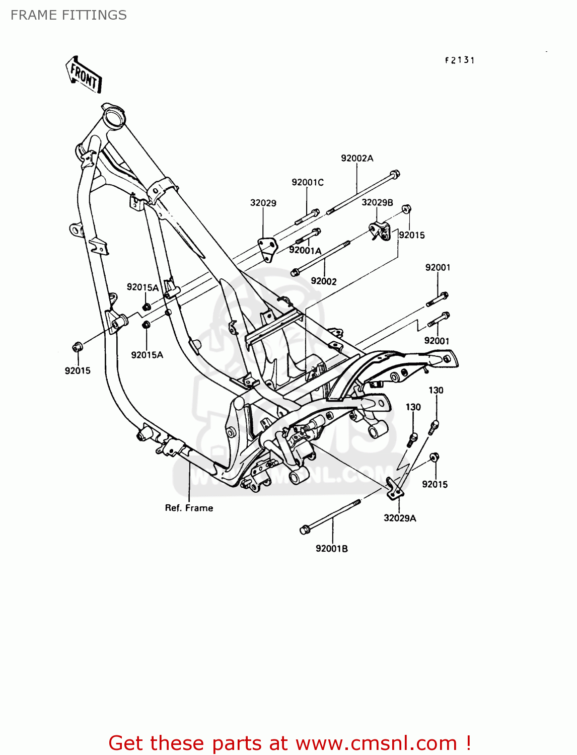 FRAME FITTINGS EN450A5 LTD450 1989 EUROPE UK AR FG IT NR / LIQUID COOLED