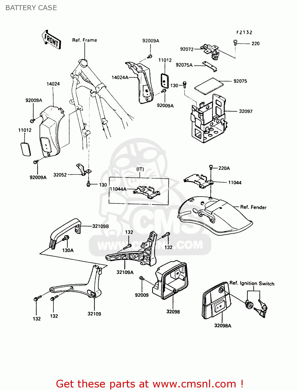 BATTERY CASE EN450A5 LTD450 1989 EUROPE UK AR FG IT NR / LIQUID COOLED