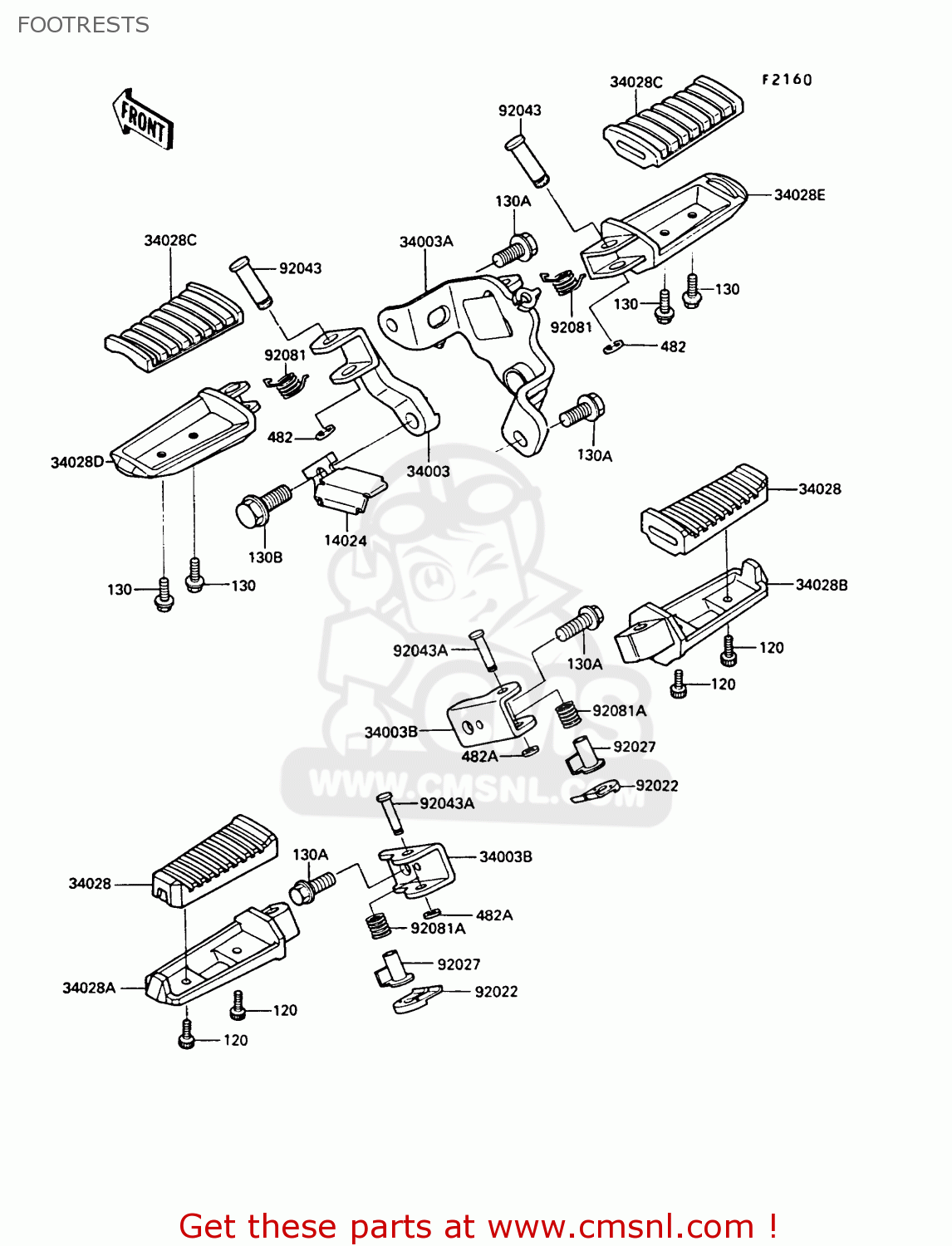FOOTRESTS EN450A5 LTD450 1989 EUROPE UK AR FG IT NR / LIQUID COOLED