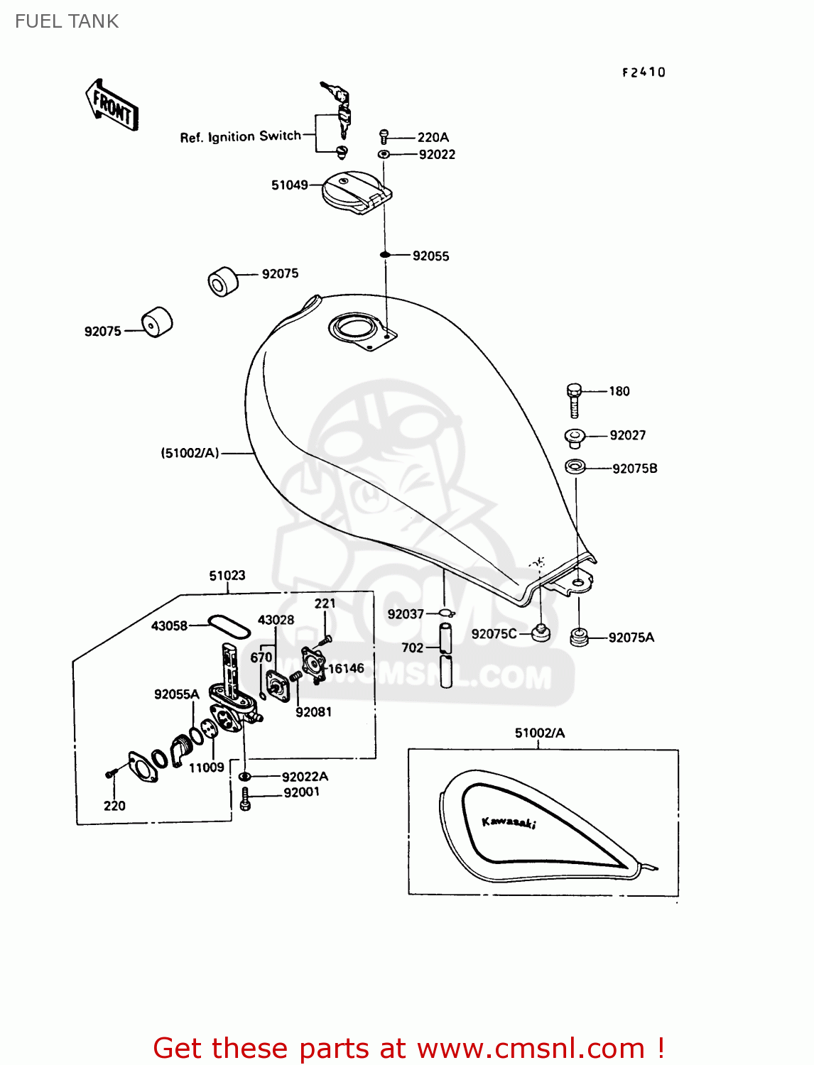 FUEL TANK EN450A5 LTD450 1989 EUROPE UK AR FG IT NR / LIQUID COOLED