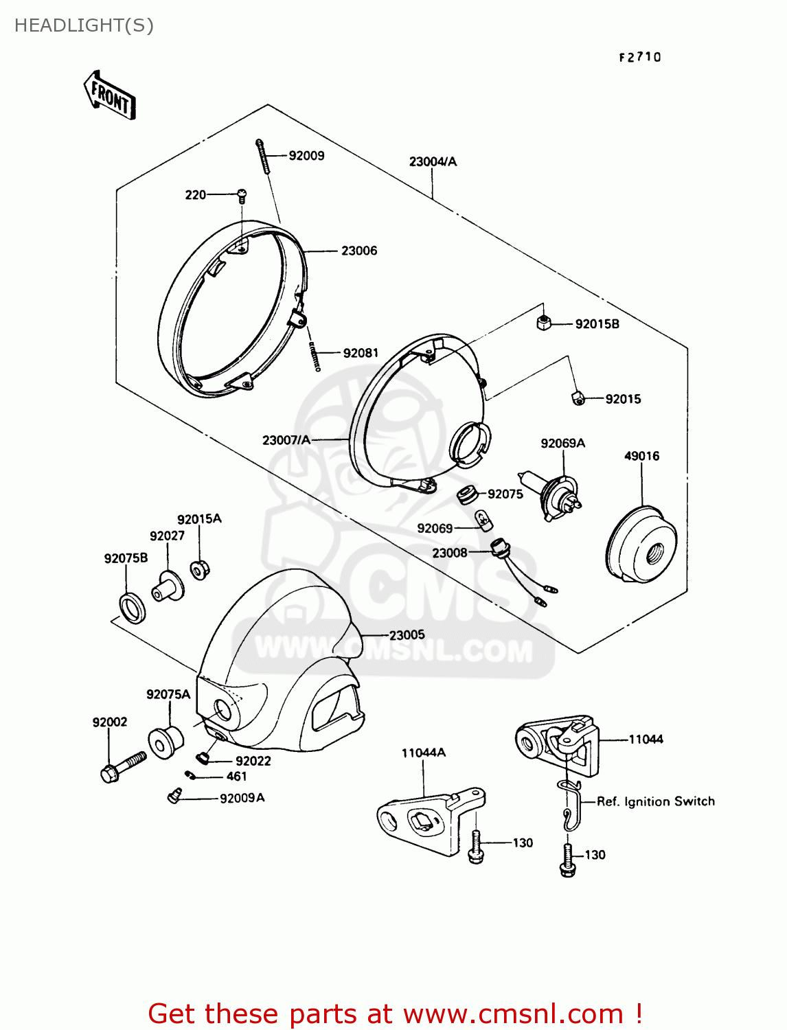 HEADLIGHT(S) EN450A5 LTD450 1989 EUROPE UK AR FG IT NR / LIQUID COOLED