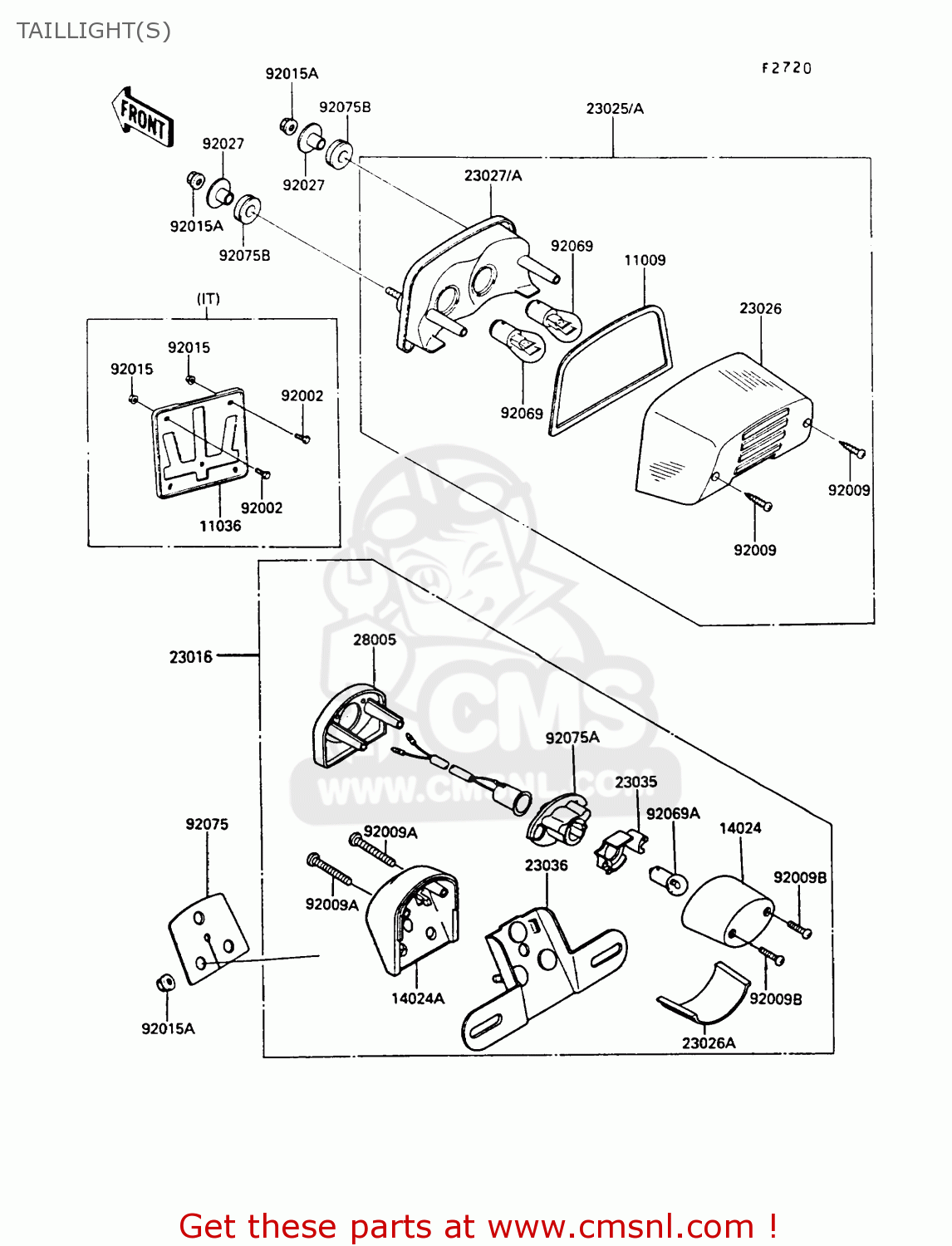 TAILLIGHT(S) EN450A5 LTD450 1989 EUROPE UK AR FG IT NR / LIQUID COOLED