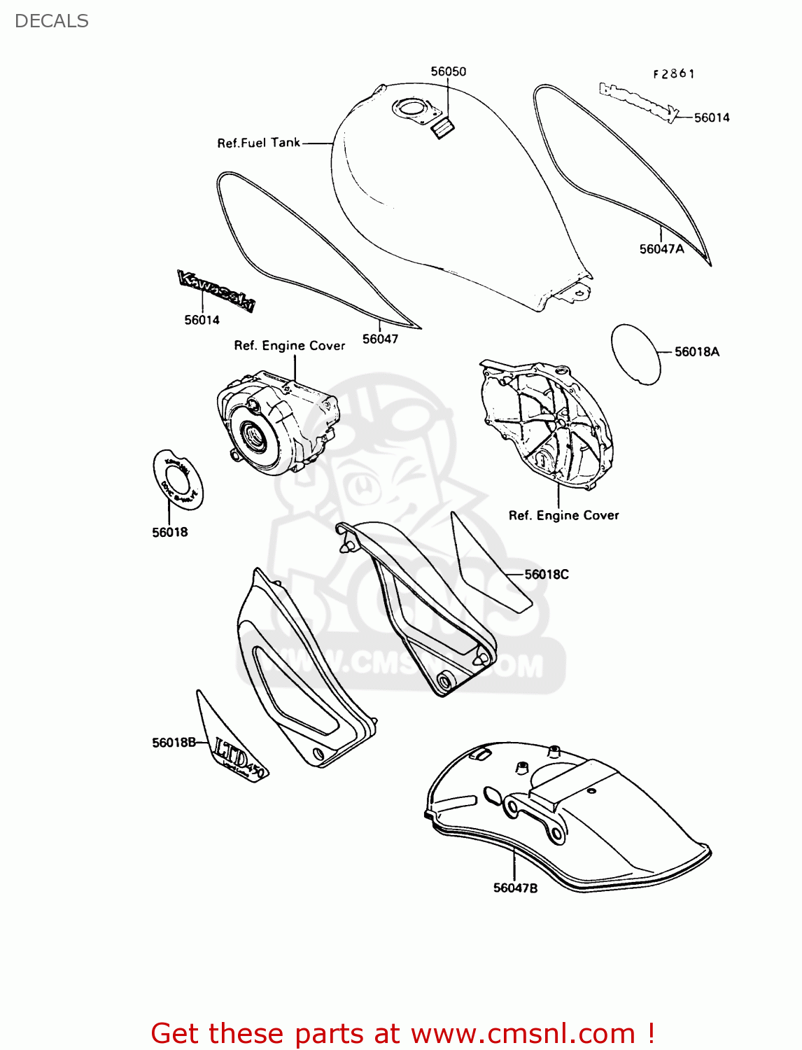 DECALS EN450A5 LTD450 1989 EUROPE UK AR FG IT NR / LIQUID COOLED