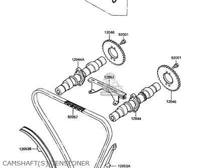 CAMSHAFT(S)/TENSIONER - EN450A5 LTD450 1989 EUROPE UK AR FG IT NR / LIQUID COOLED