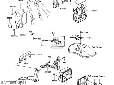 BATTERY CASE - EN450A5 LTD450 1989 EUROPE UK AR FG IT NR / LIQUID COOLED