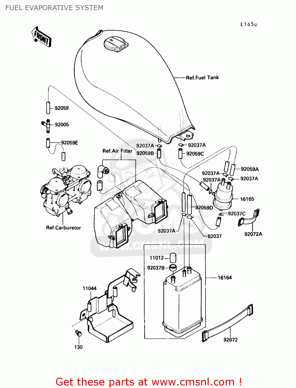 FUEL EVAPORATIVE SYSTEM EN450A6 454LTD 1990 USA CALIFORNIA CANADA