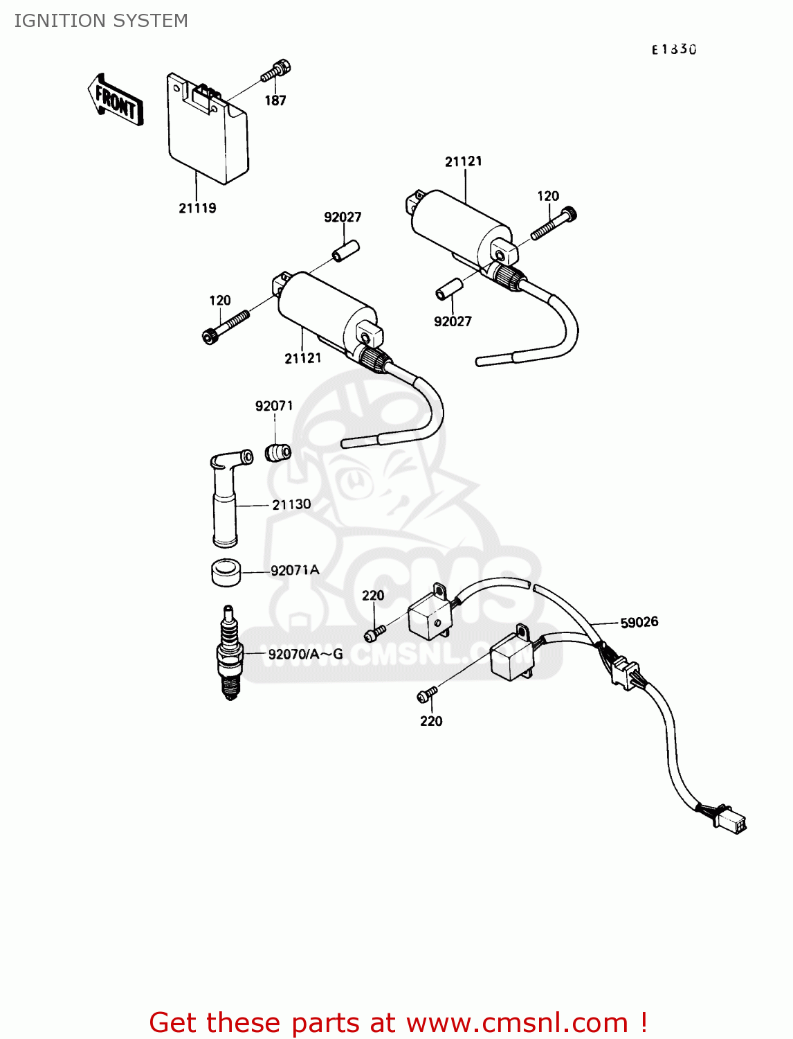 IGNITION SYSTEM EN450A6 454LTD 1990 USA CALIFORNIA CANADA