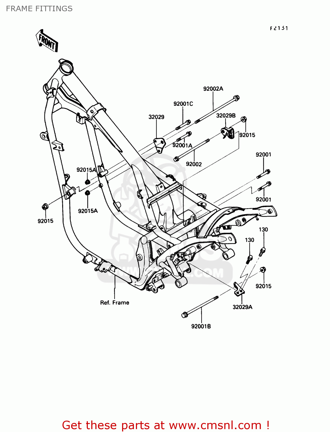 FRAME FITTINGS EN450A6 454LTD 1990 USA CALIFORNIA CANADA