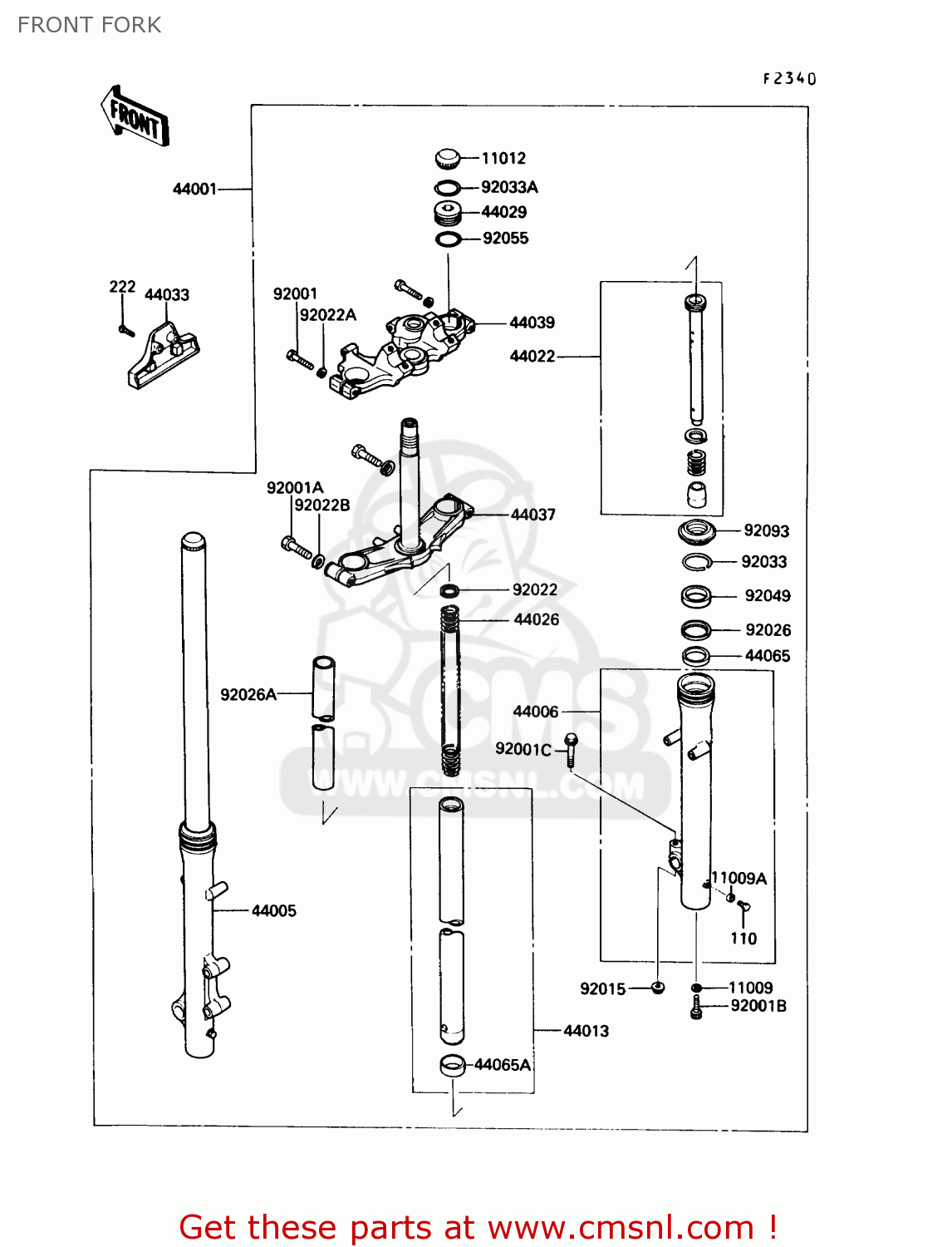 FRONT FORK EN450A6 454LTD 1990 USA CALIFORNIA CANADA