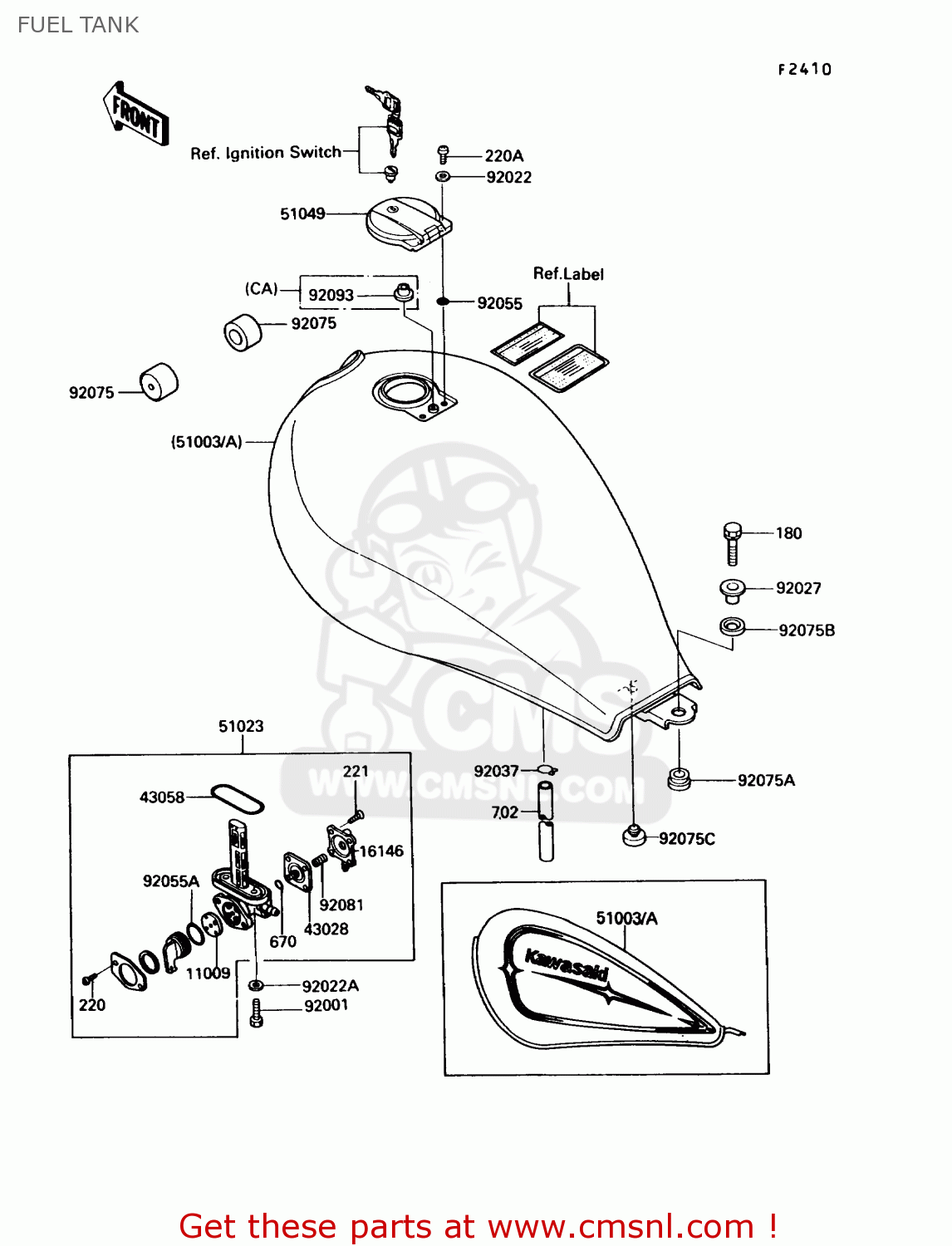 FUEL TANK EN450A6 454LTD 1990 USA CALIFORNIA CANADA