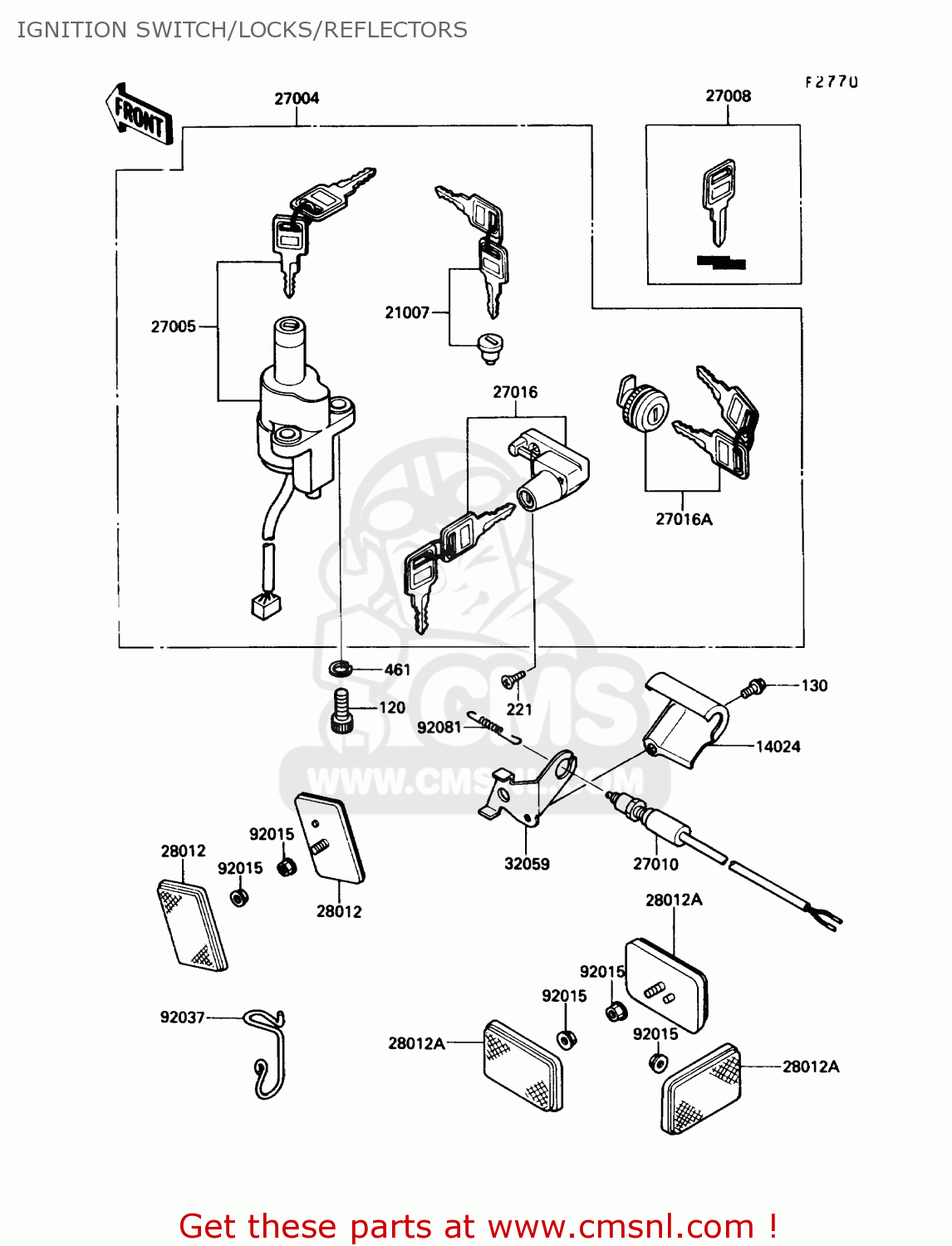 IGNITION SWITCH/LOCKS/REFLECTORS EN450A6 454LTD 1990 USA CALIFORNIA CANADA