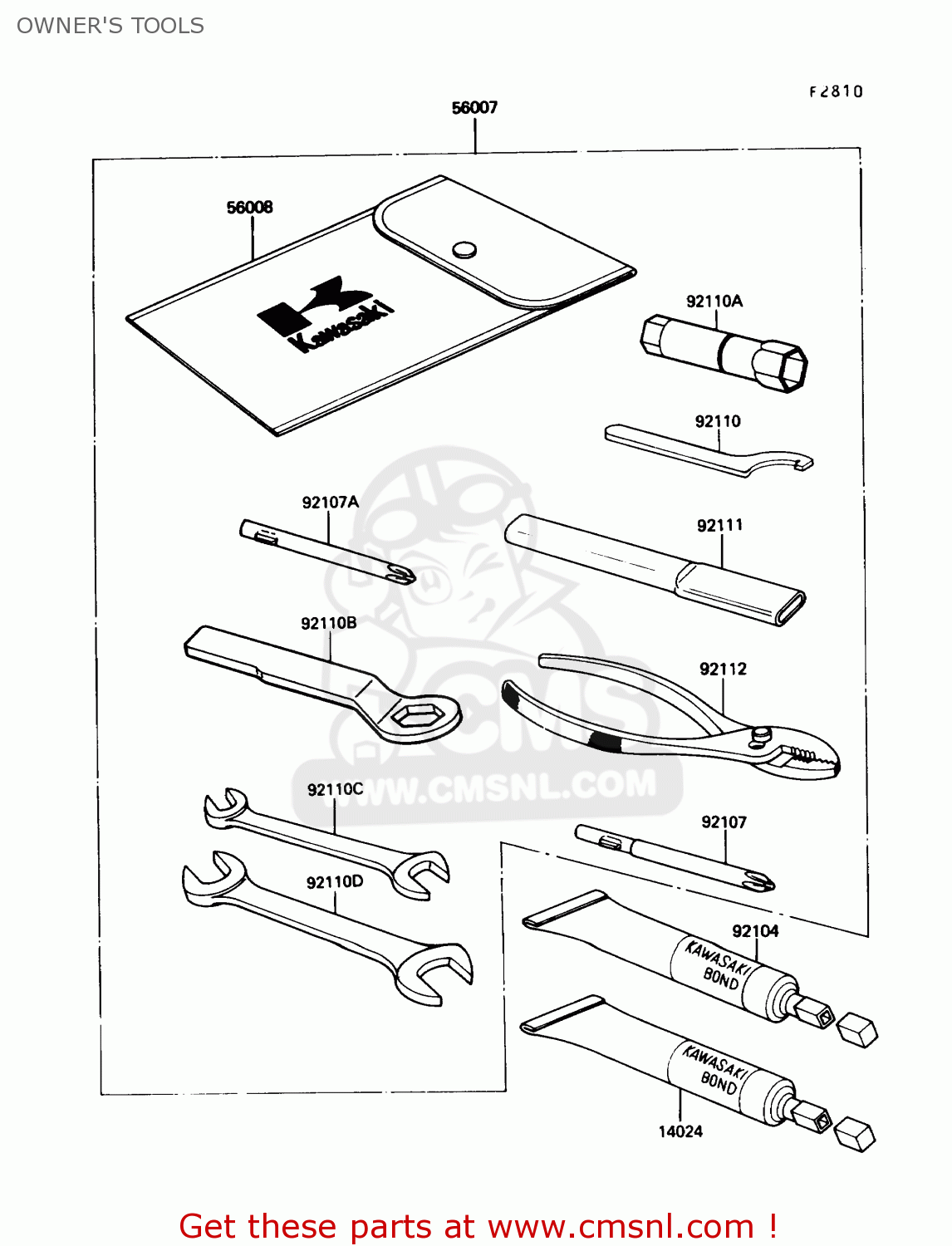 OWNER'S TOOLS EN450A6 454LTD 1990 USA CALIFORNIA CANADA