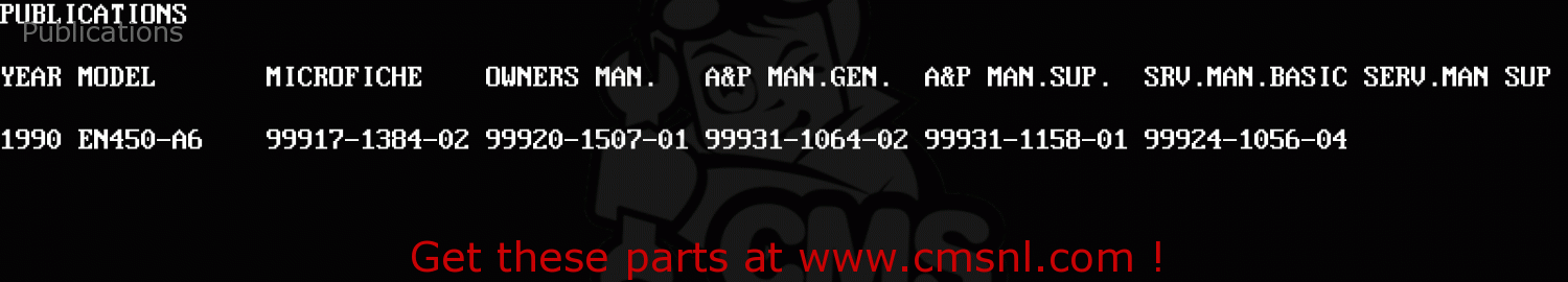 Publications EN450A6 454LTD 1990 USA CALIFORNIA CANADA