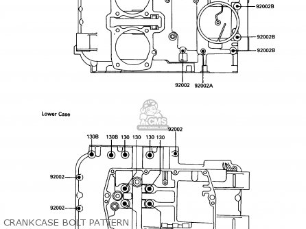 CRANKCASE BOLT PATTERN - EN450A6 454LTD 1990 USA CALIFORNIA CANADA