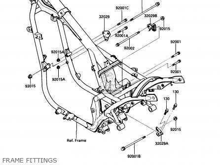 FRAME FITTINGS - EN450A6 454LTD 1990 USA CALIFORNIA CANADA