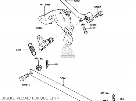 BRAKE PEDAL/TORQUE LINK - EN450A6 454LTD 1990 USA CALIFORNIA CANADA
