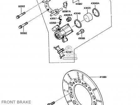 FRONT BRAKE - EN450A6 454LTD 1990 USA CALIFORNIA CANADA