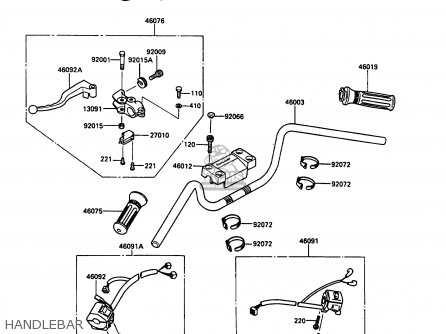 HANDLEBAR - EN450A6 454LTD 1990 USA CALIFORNIA CANADA