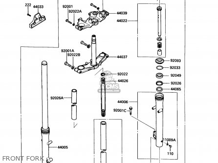 FRONT FORK - EN450A6 454LTD 1990 USA CALIFORNIA CANADA