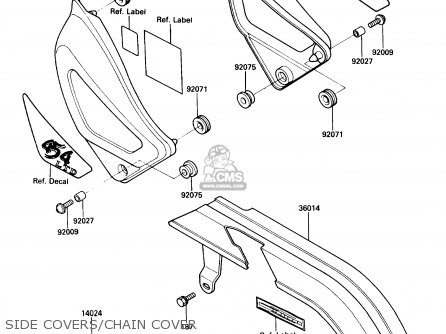 SIDE COVERS/CHAIN COVER - EN450A6 454LTD 1990 USA CALIFORNIA CANADA