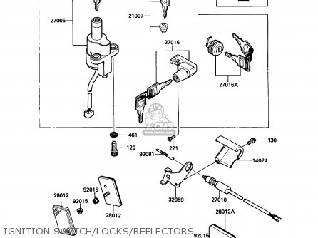 IGNITION SWITCH/LOCKS/REFLECTORS - EN450A6 454LTD 1990 USA CALIFORNIA CANADA