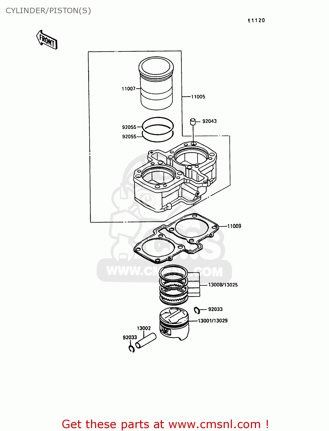 CYLINDER/PISTON(S) EN500A1 1990 EUROPE UK FR AR FG IT NR SD SP ST
