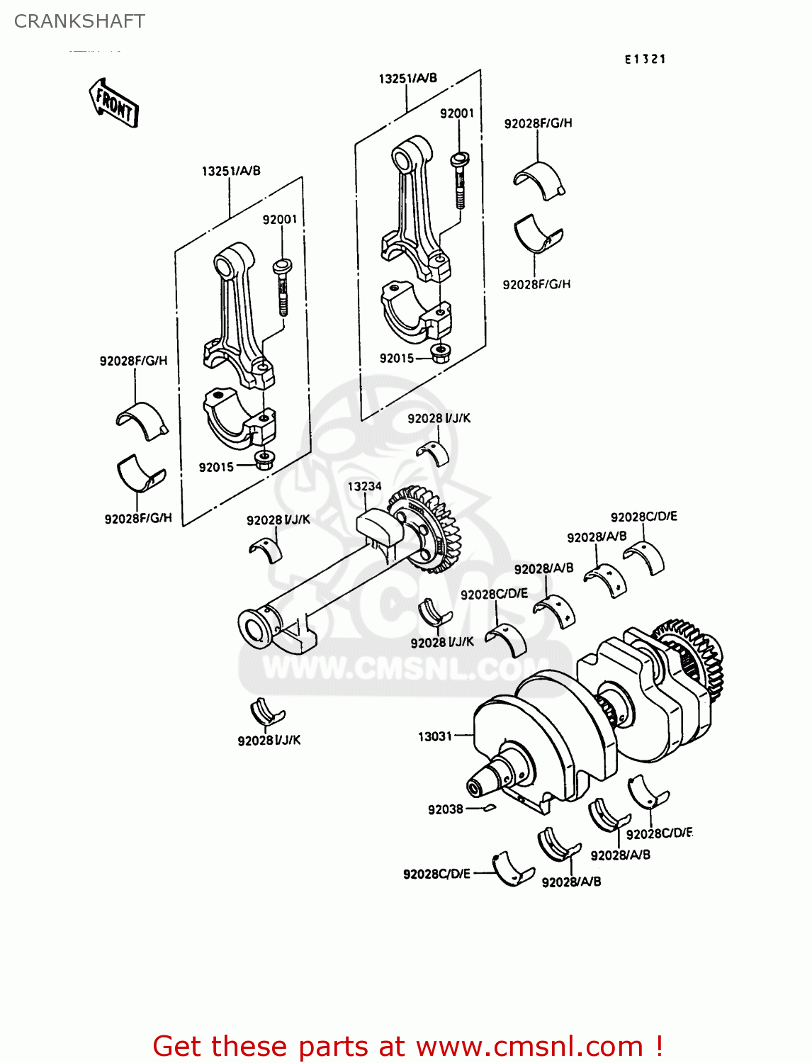 CRANKSHAFT EN500A1 1990 EUROPE UK FR AR FG IT NR SD SP ST
