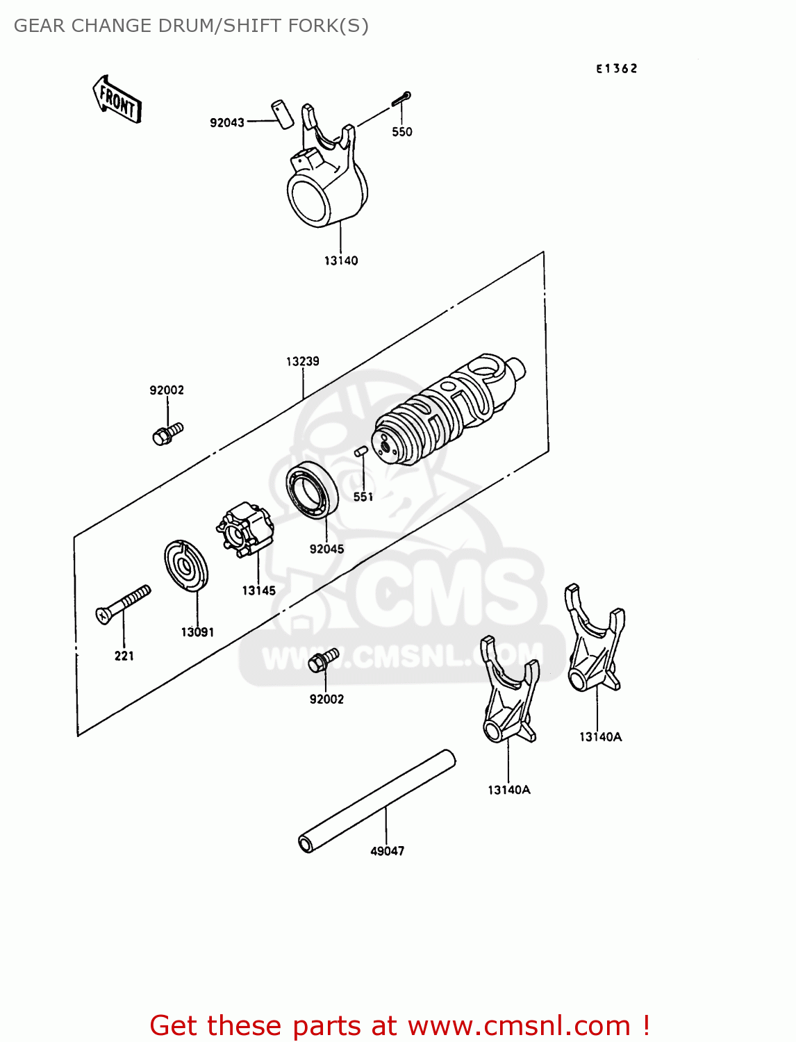 GEAR CHANGE DRUM/SHIFT FORK(S) EN500A1 1990 EUROPE UK FR AR FG IT NR SD SP ST