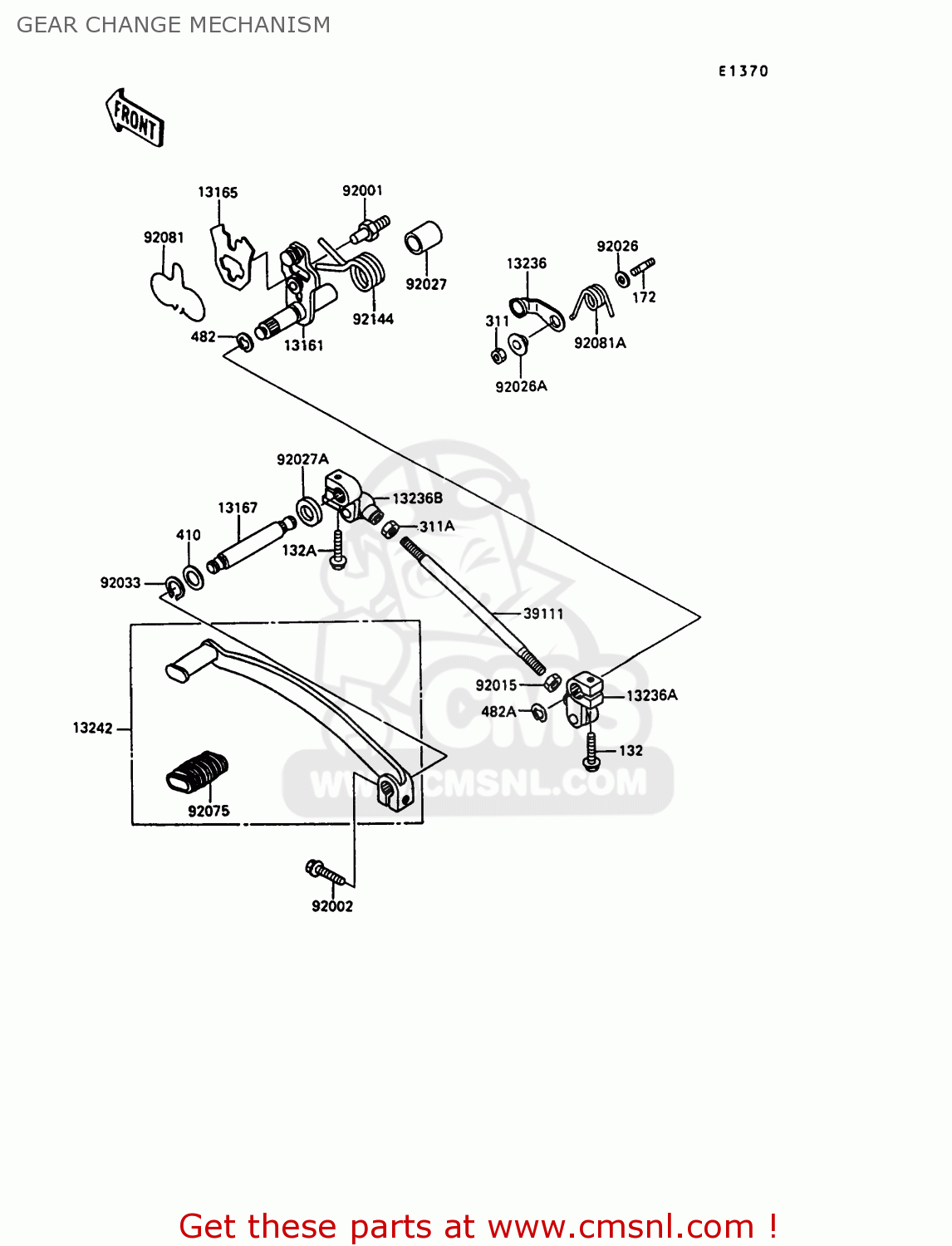 GEAR CHANGE MECHANISM EN500A1 1990 EUROPE UK FR AR FG IT NR SD SP ST