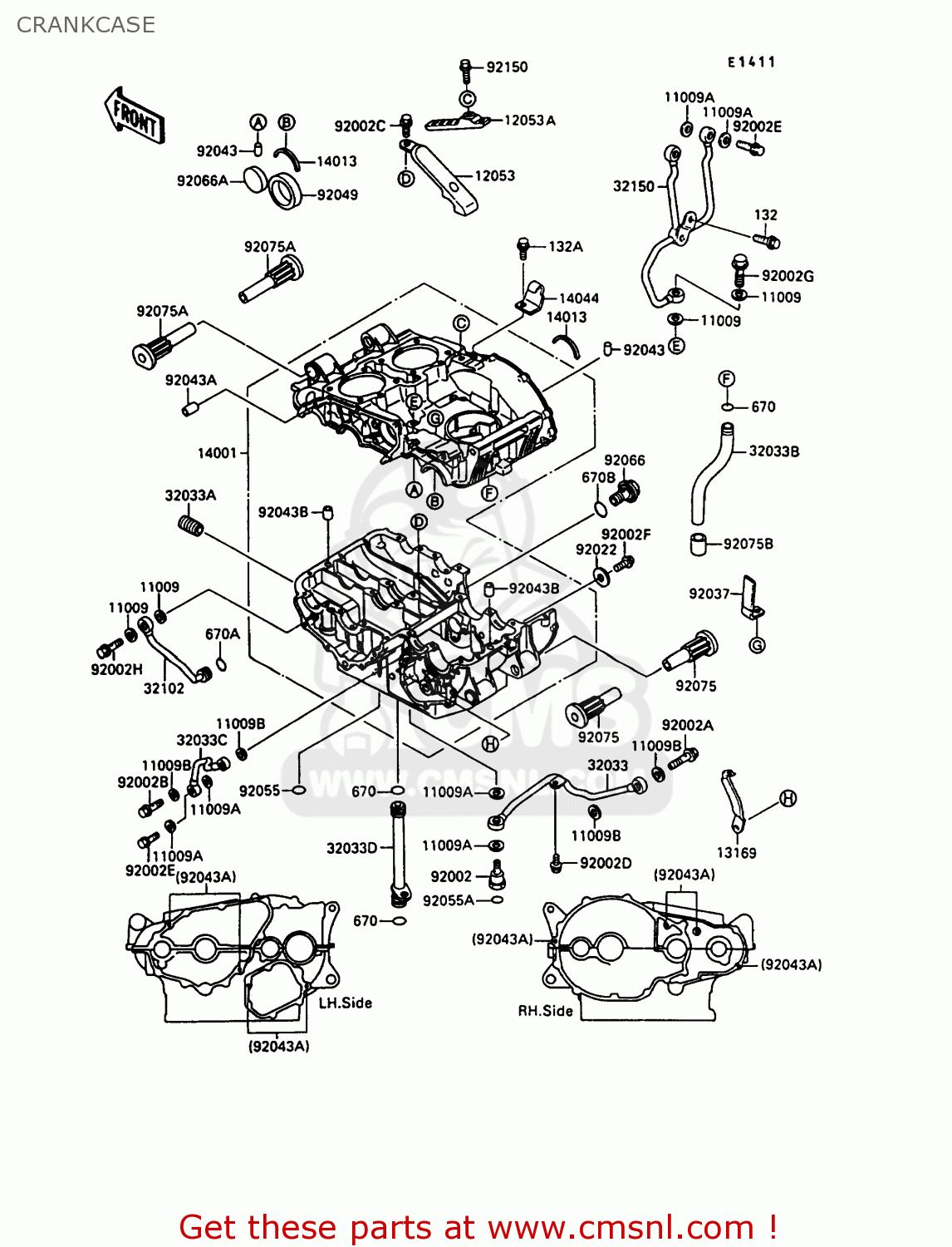 CRANKCASE EN500A1 1990 EUROPE UK FR AR FG IT NR SD SP ST