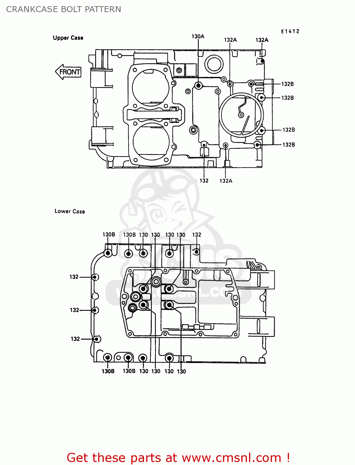 CRANKCASE BOLT PATTERN EN500A1 1990 EUROPE UK FR AR FG IT NR SD SP ST
