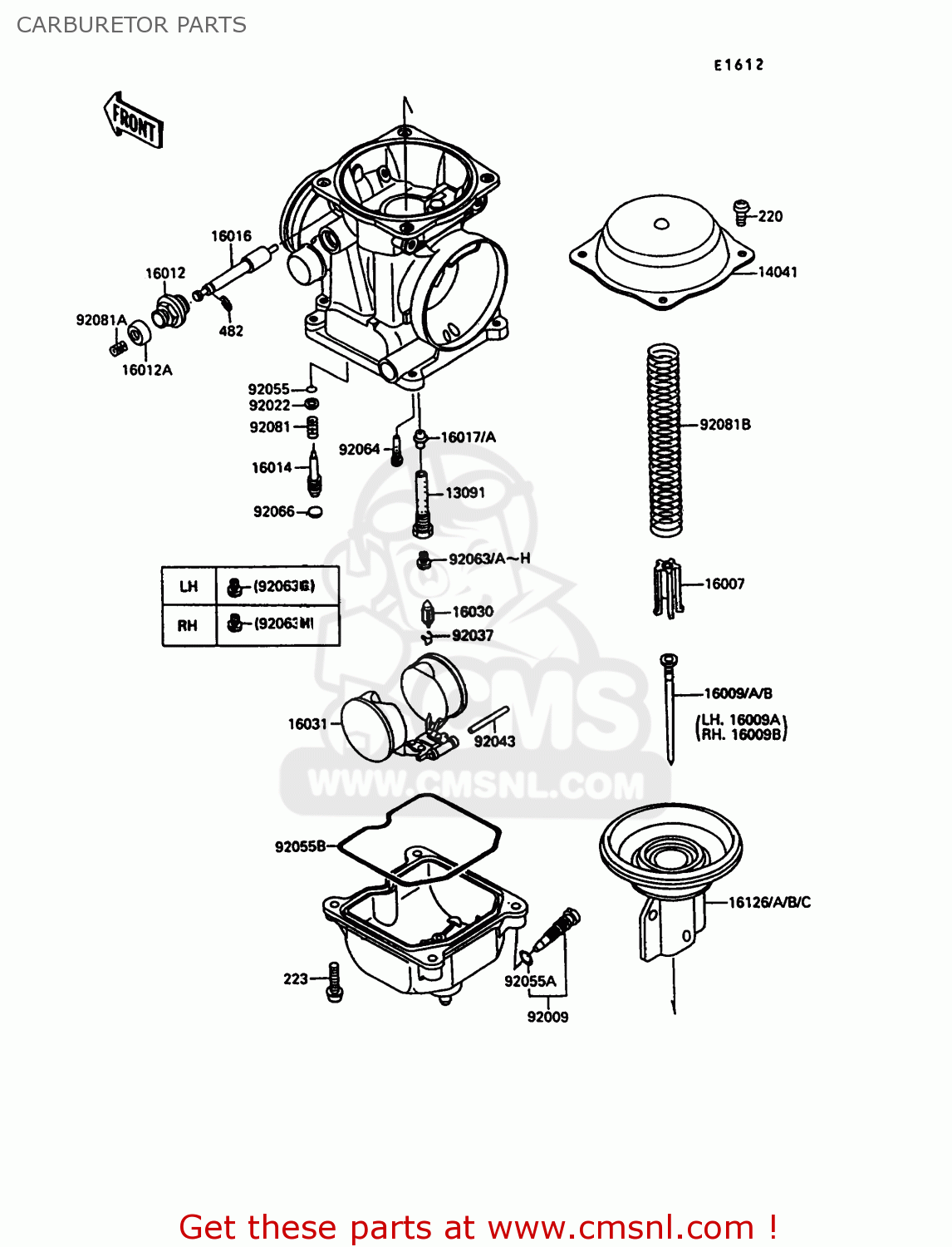 CARBURETOR PARTS EN500A1 1990 EUROPE UK FR AR FG IT NR SD SP ST