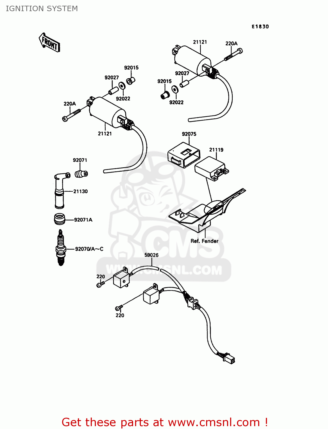 IGNITION SYSTEM EN500A1 1990 EUROPE UK FR AR FG IT NR SD SP ST