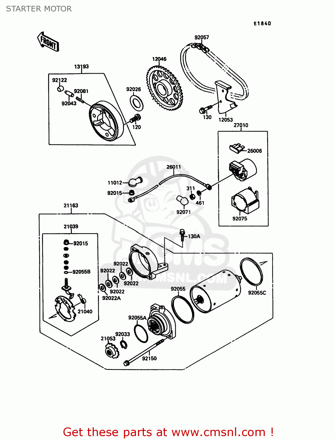 STARTER MOTOR EN500A1 1990 EUROPE UK FR AR FG IT NR SD SP ST