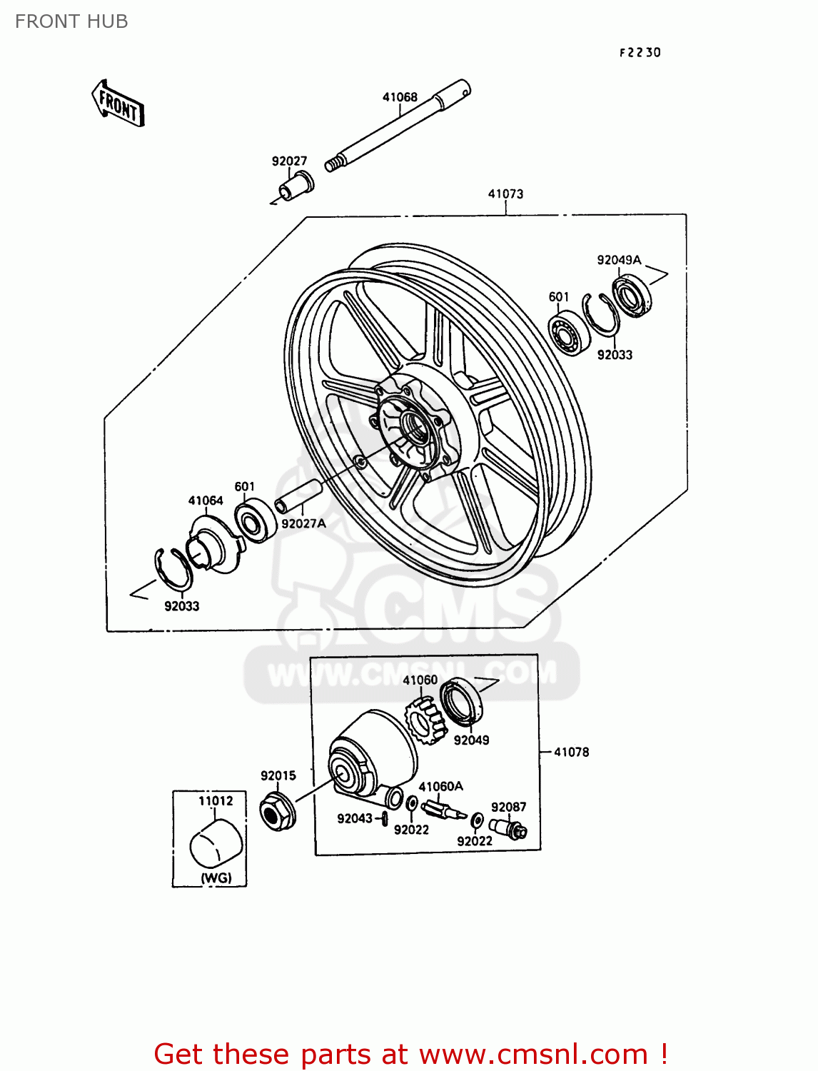 FRONT HUB EN500A1 1990 EUROPE UK FR AR FG IT NR SD SP ST