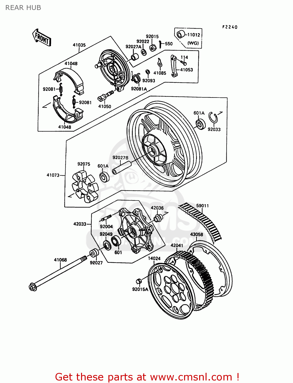 REAR HUB EN500A1 1990 EUROPE UK FR AR FG IT NR SD SP ST