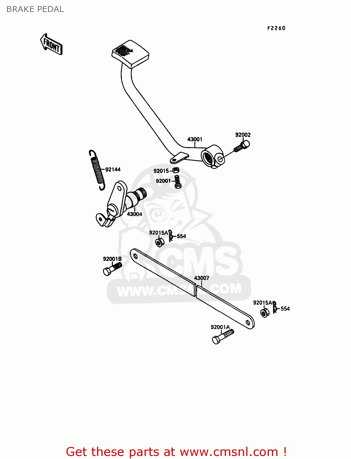 BRAKE PEDAL EN500A1 1990 EUROPE UK FR AR FG IT NR SD SP ST