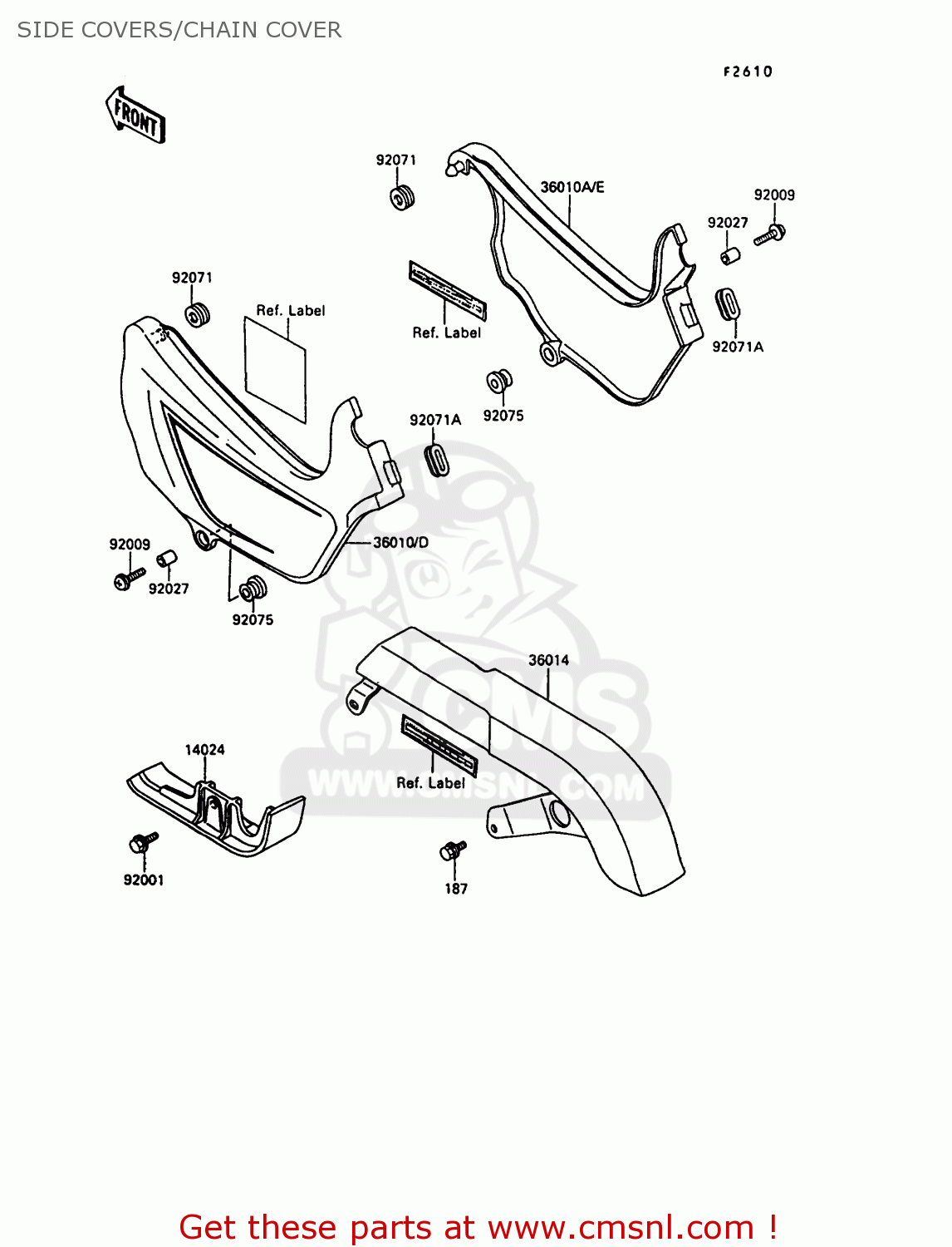 SIDE COVERS/CHAIN COVER EN500A1 1990 EUROPE UK FR AR FG IT NR SD SP ST