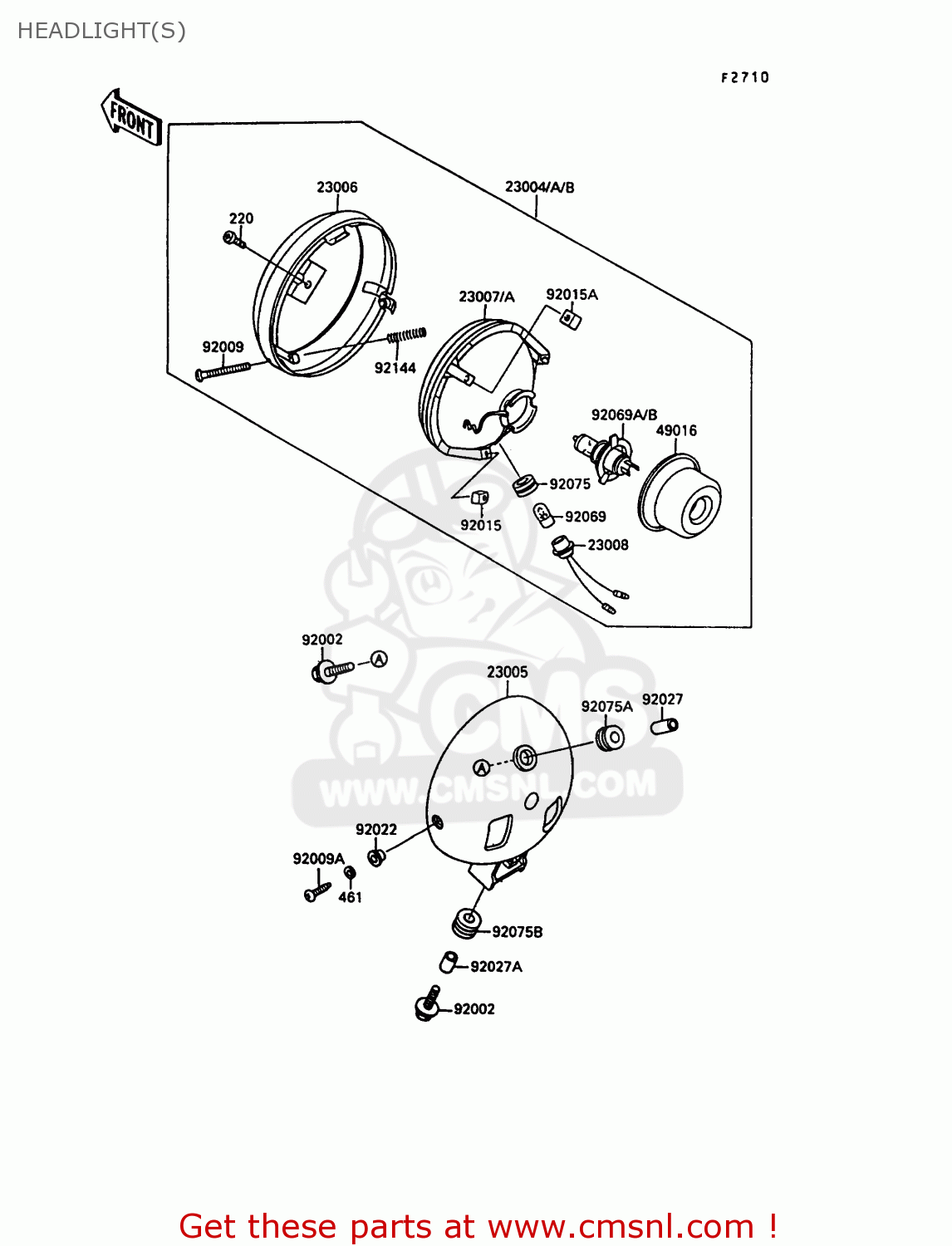 HEADLIGHT(S) EN500A1 1990 EUROPE UK FR AR FG IT NR SD SP ST