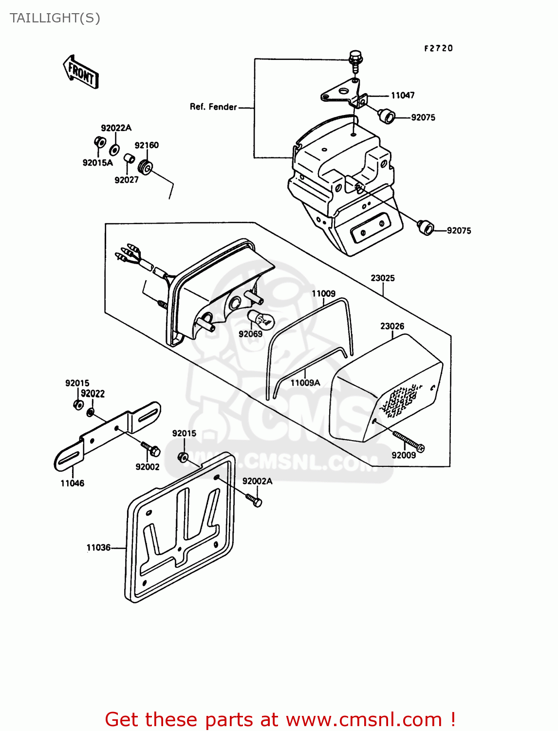 TAILLIGHT(S) EN500A1 1990 EUROPE UK FR AR FG IT NR SD SP ST