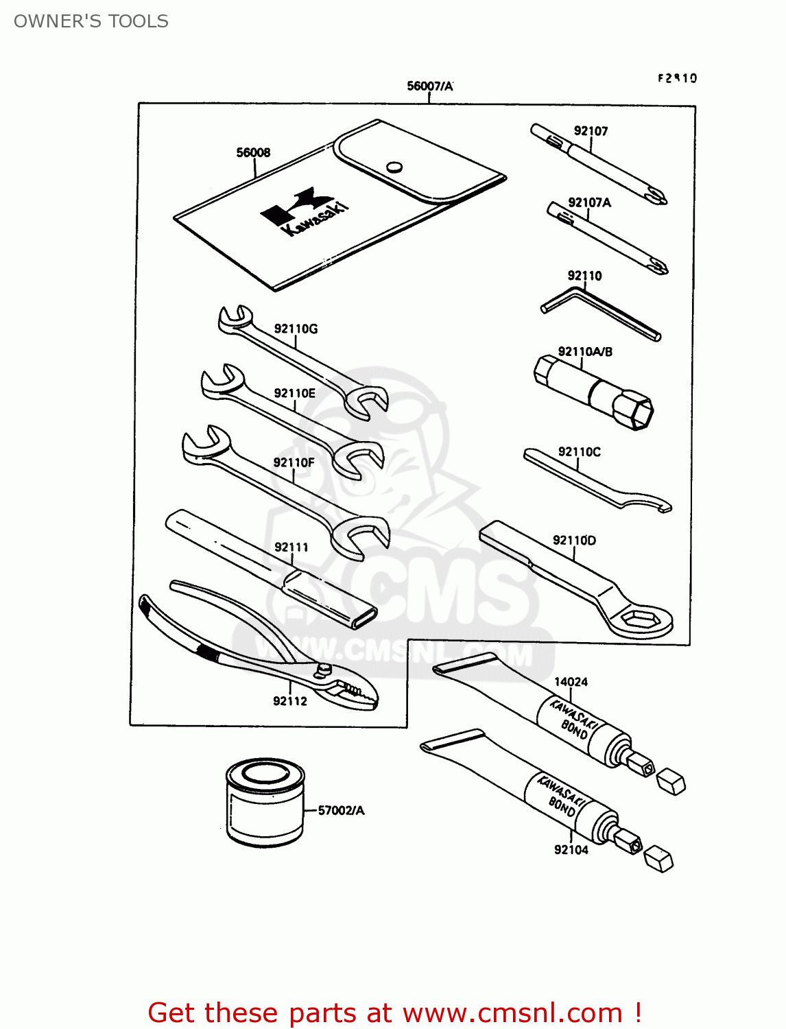 OWNER'S TOOLS EN500A1 1990 EUROPE UK FR AR FG IT NR SD SP ST