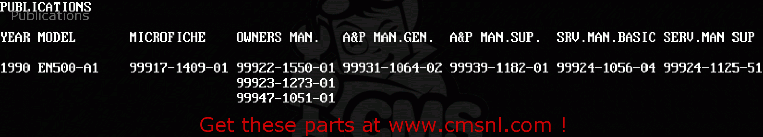 Publications EN500A1 1990 EUROPE UK FR AR FG IT NR SD SP ST