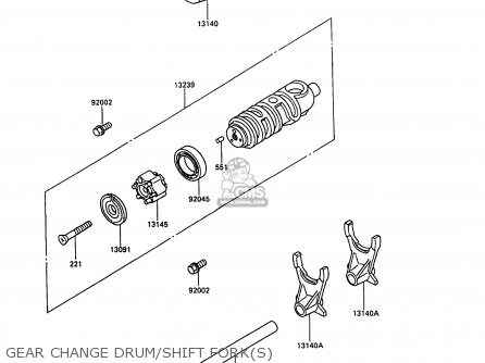 GEAR CHANGE DRUM/SHIFT FORK(S) - EN500A1 1990 EUROPE UK FR AR FG IT NR SD SP ST