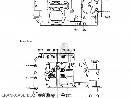 CRANKCASE BOLT PATTERN - EN500A1 1990 EUROPE UK FR AR FG IT NR SD SP ST