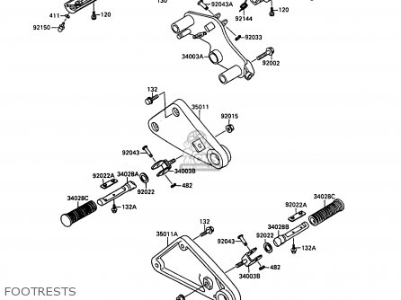 FOOTRESTS - EN500A1 1990 EUROPE UK FR AR FG IT NR SD SP ST