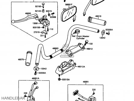 HANDLEBAR - EN500A1 1990 EUROPE UK FR AR FG IT NR SD SP ST